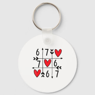 Six Seven Gamer 67 Valentines Day 6 7 Funny  Key Ring