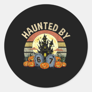 Six Seven Gen Alpha Z Halloween 6767 Funny Haunted Classic Round Sticker