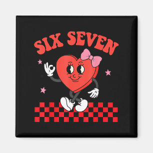 Six Seven Heart 6 7 Meme Boy Girl Funny Valentine  Magnet