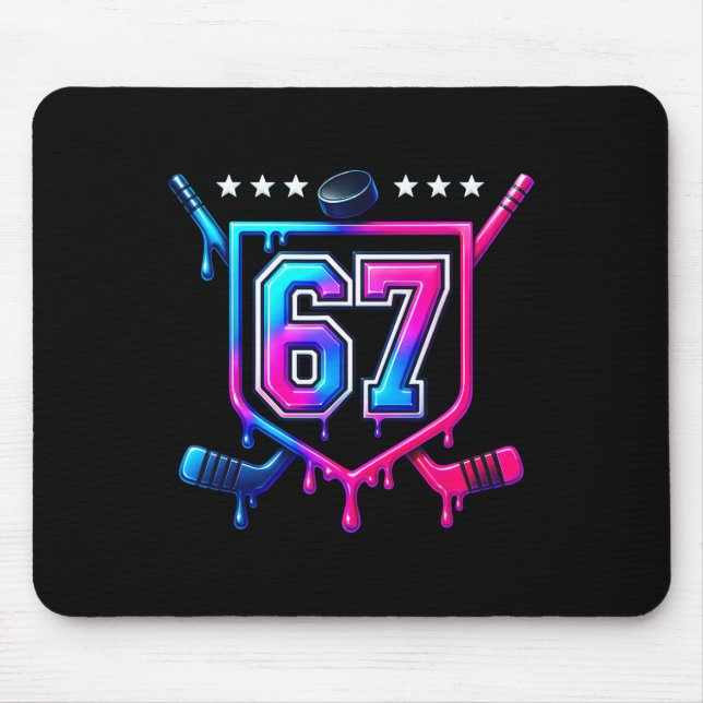 Six Seven Hockey Drip  Mouse Mat (Front)