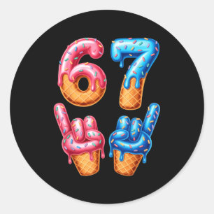 Six Seven Ice Cream Drip 67 Classic Round Sticker
