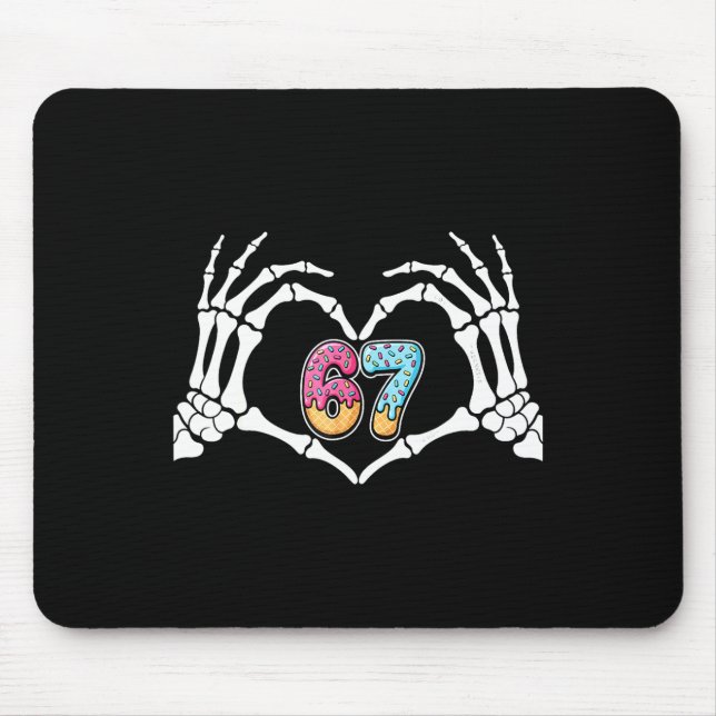 Six Seven Ice Cream Drip 67 Meme Skeleton Hands Si Mouse Mat (Front)
