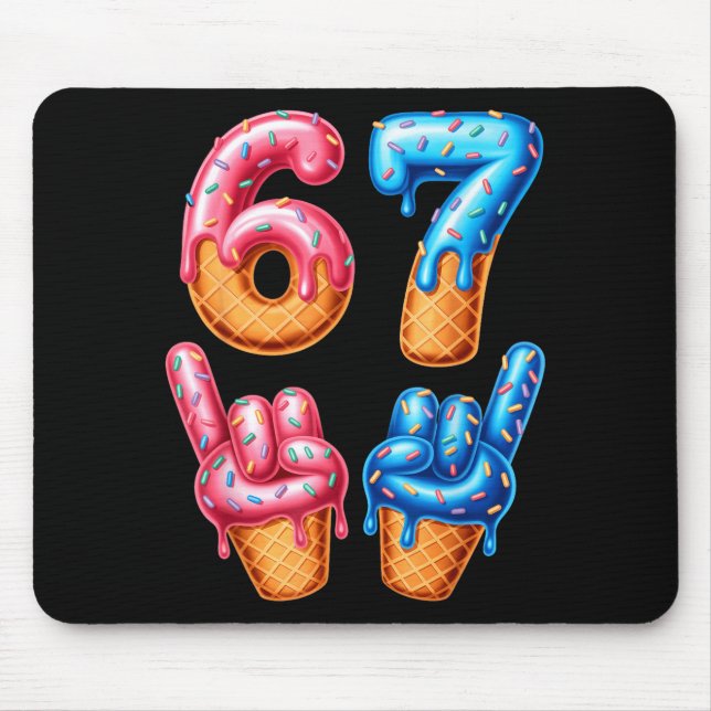 Six Seven Ice Cream Drip 67  Mouse Mat (Front)