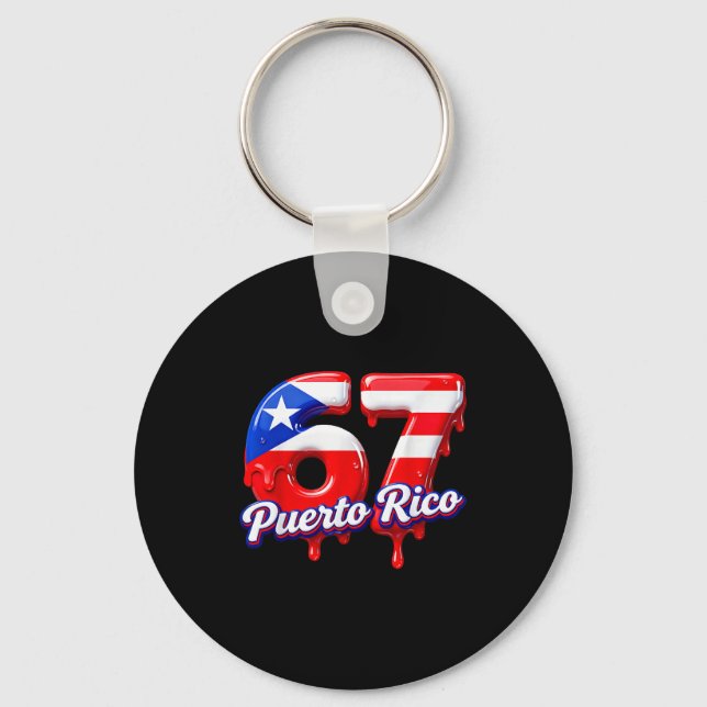 Six Seven Ice Cream Drip 6 7 Kids Meme 67 Puerto R Key Ring (Front)