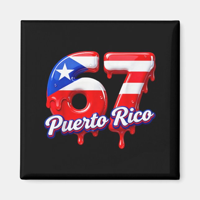 Six Seven Ice Cream Drip 6 7 Kids Meme 67 Puerto R Magnet (Front)