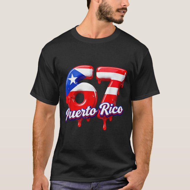 Six Seven Ice Cream Drip 6 7 Kids Meme 67 Puerto R T-Shirt (Front)
