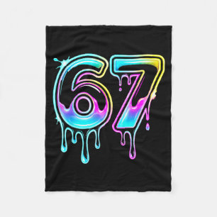 Six Seven Ice Cream Drip Cool Meme 67 Funny 6 7 Bo Fleece Blanket