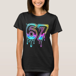 Six Seven Ice Cream Drip Cool Meme 67 Funny 6 7 Bo T-Shirt