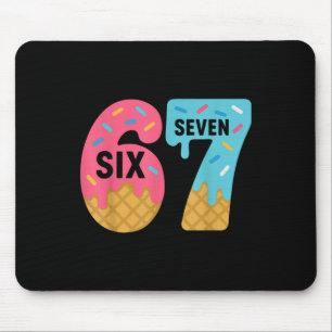 Six Seven Ice Cream Drip Cool Meme 67 Funny Drippi Mouse Mat