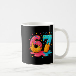 Six Seven Ice Cream Drip Cool Meme 67 Funny Number Coffee Mug