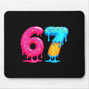 Six Seven Ice Cream Drip Cool Meme 67 Funny Number Mouse Mat