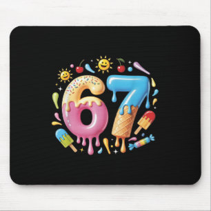 Six Seven Ice Cream Drip Cool Meme 67 Funny Number Mouse Mat