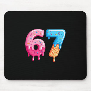 Six Seven Ice Cream Drip Cool Meme 67 Funny Number Mouse Mat
