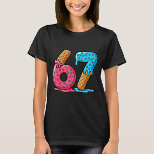 Six Seven Ice Cream Drip Cool Meme 67 Funny Number T-Shirt
