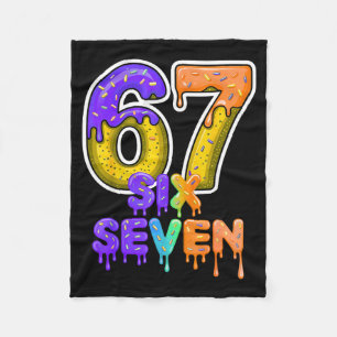 Six Seven Ice Cream Drip Gen Alpha Slang 6 7 Meme  Fleece Blanket