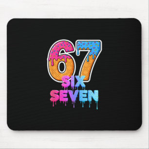 Six Seven Ice Cream Drip Gen Alpha Slang 6 7 Trend Mouse Mat