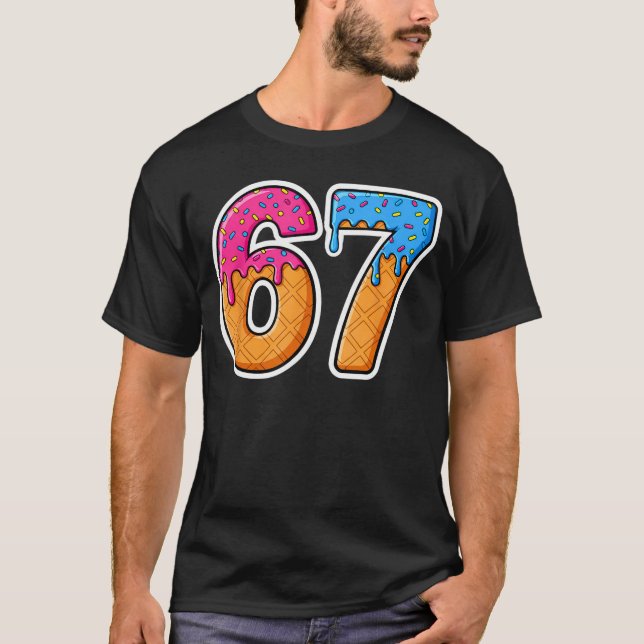 Six Seven Ice Cream Drip Gen Alpha Slang 6 7 Trend T-Shirt (Front)