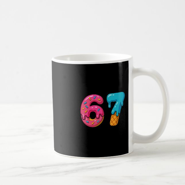 Six Seven Ice Cream Drip Meme 67 Sport Funny Trend Coffee Mug (Right)