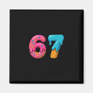 Six Seven Ice Cream Drip Meme 67 Sport Funny Trend Magnet