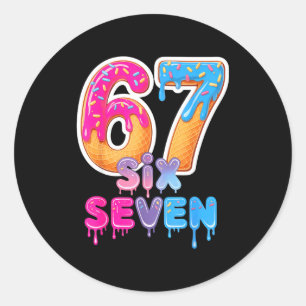 Six Seven Ice Cream Drip Meme Classic Round Sticker