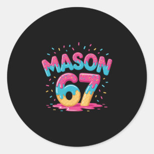 Six Seven Ice Cream Drip Sport 67 Fun Mason Meme S Classic Round Sticker