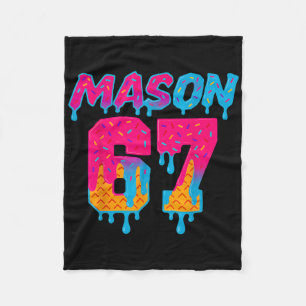 Six Seven Ice Cream Drip Sport 67 Mason Meme Fleece Blanket