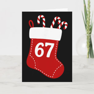 Six Seven Kids 67 Boys Girls 6 7 Christmas Stockin Card