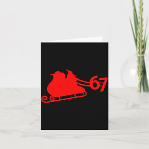 Six Seven Kids 67 Boys Girls 6 7 Santa Claus Sleig Card