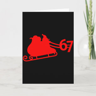 Six Seven Kids 67 Boys Girls 6 7 Santa Claus Sleig Card