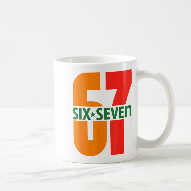 Six Seven Kids 67 Boys Girls Teens Teachers 6 7 Te Coffee Mug (Right)