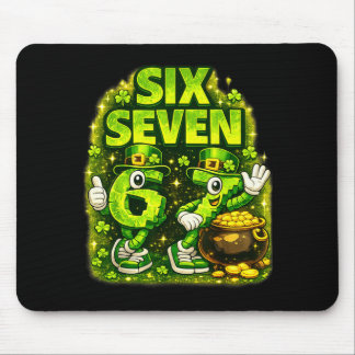 Six seven lucky shamrock 67 st patricks day boy mouse mat