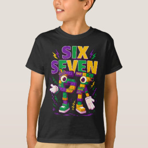 Six Seven Mardi Gras Funny 6 7 Brainrot Meme For M T-Shirt