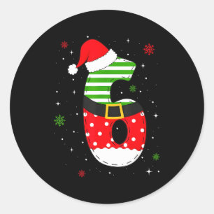 Six Seven Matching 67 Christmas Santa Hat Meme Gen Classic Round Sticker