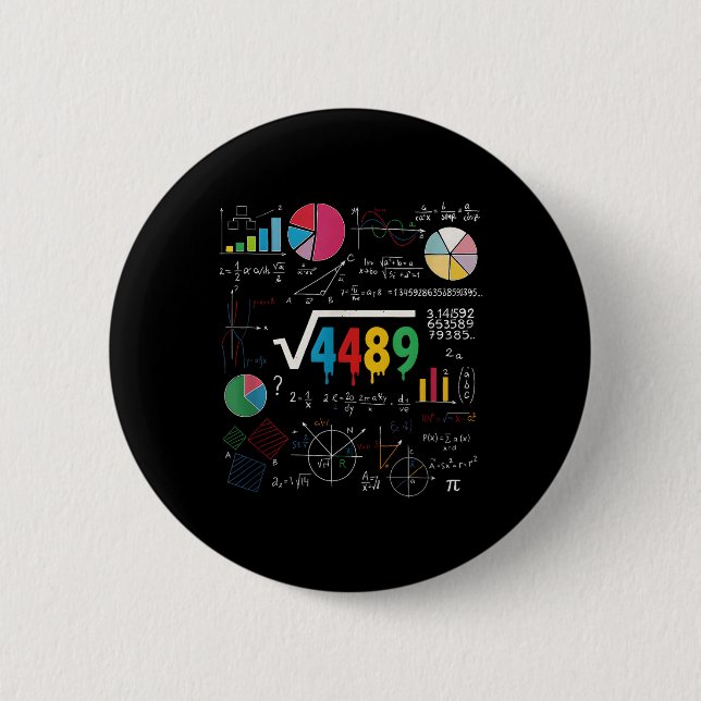 Six Seven Math Teacher 67 Meme Square Root 4489 Sl 6 Cm Round Badge (Front)