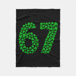 Six Seven Meme 67 St Patrick's Day Shamrocks Men W Fleece Blanket