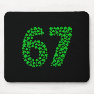 Six Seven Meme 67 St Patrick's Day Shamrocks Men W Mouse Mat