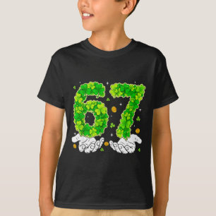 Six Seven Meme 67 St Patricks Day Shamrocks Men Wo T-Shirt