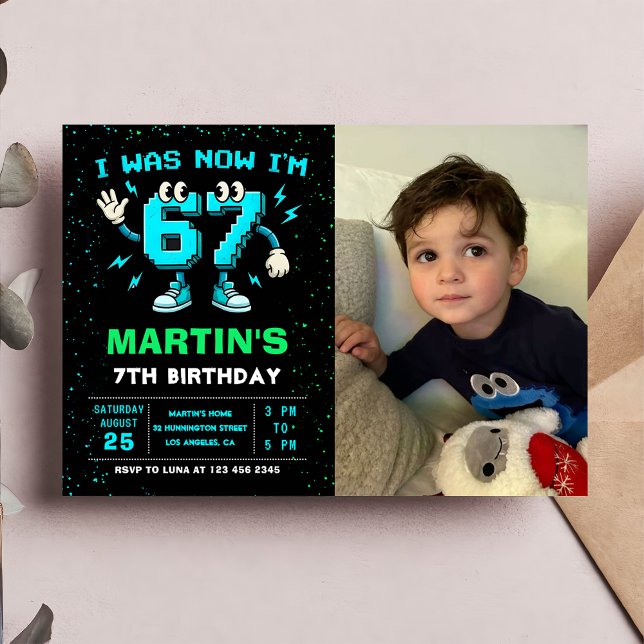 Six Seven Meme 6 7 Birthday Photo Invitation (Creator Uploaded)