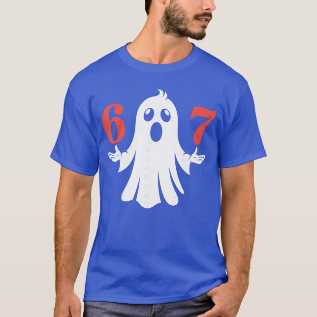 Six Seven Meme 6 7 Halloween Ghost Costume T-Shirt (Front)