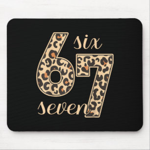 Six Seven Meme 6-7 Number Leopard Print Gen Z Gen  Mouse Mat