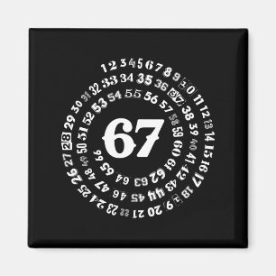 Six Seven Meme 6-7 Spiral Numbers Print Gen Z Gen Magnet