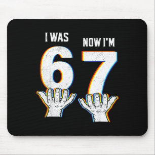 Six Seven Meme 7 Year Old Birthday Shirt Was 6 Now Mouse Mat