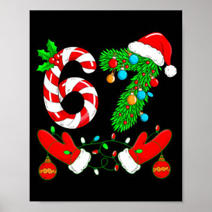 Six Seven Meme Christmas 67 Santa Christmas  Poster