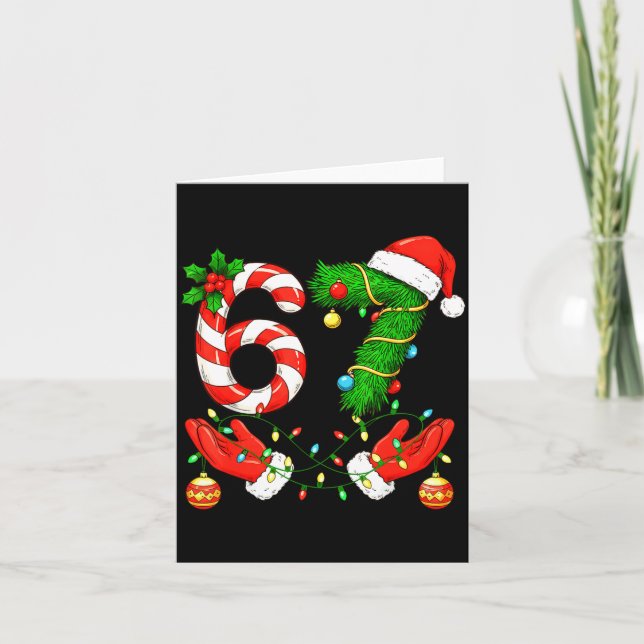 Six Seven Meme Christmas 67 Santa Funny Christmas  Card (Front)