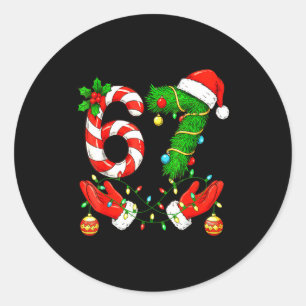Six Seven Meme Christmas 67 Santa Funny Christmas Classic Round Sticker
