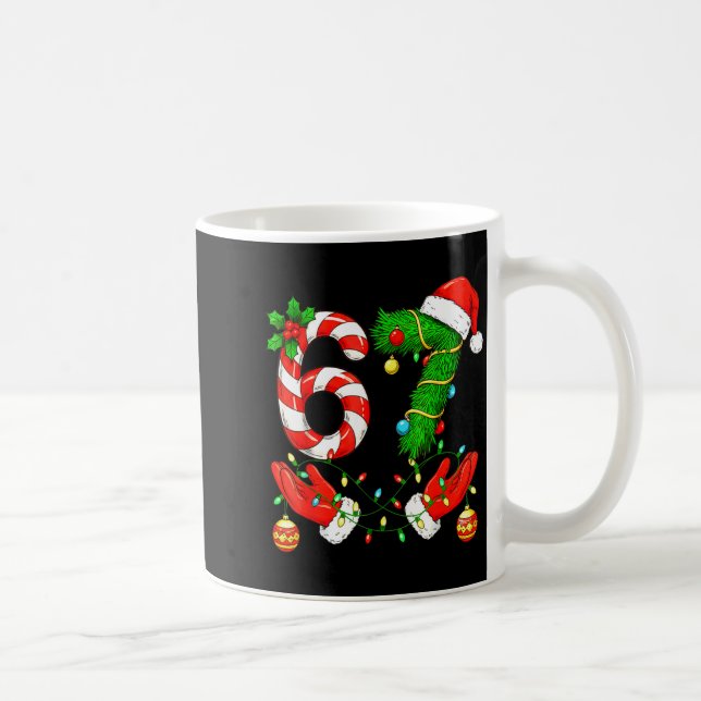 Six Seven Meme Christmas 67 Santa Funny Christmas  Coffee Mug (Right)