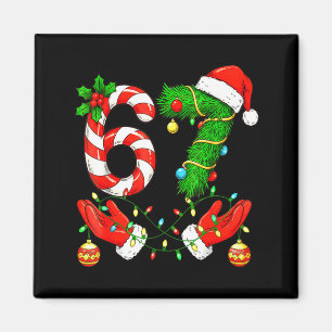 Six Seven Meme Christmas 67 Santa Funny Christmas  Magnet