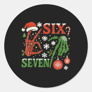 Six Seven Meme Christmas 6-7 Christmas Skeleton Ha Classic Round Sticker