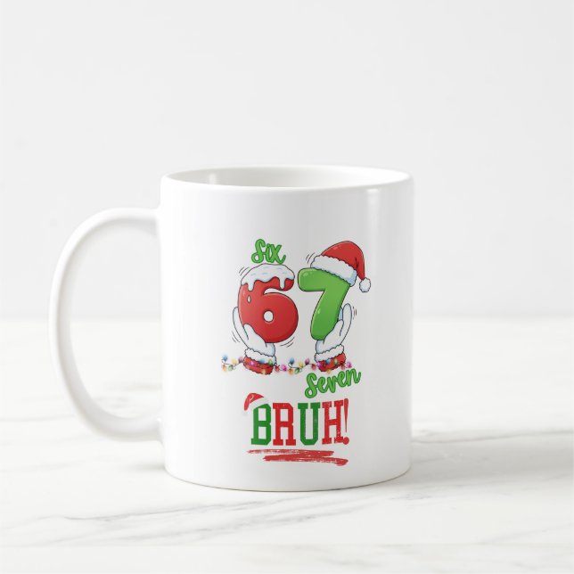 Six Seven Meme Christmas Teen Mug (Left)