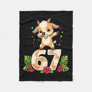 Six Seven Meme Dabbing Baby Goat 67 Funny Gen Z Ap Fleece Blanket